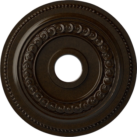 Ekena Millwork Oldham Ceiling Medallion (Fits Canopies up to 8 5/8"), Hand-Painted Bronze, 18"OD x 3 3/8"ID x 7/8"P CM18OL1BZS